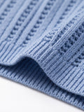 DAXUEN dark grey breathable open-knit short-sleeve top