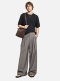 DAXUEN dark grey breathable open-knit short-sleeve top