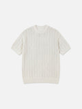 Breathable Open-Knit Short-Sleeve Top
