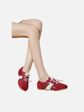 DAXUEN bright red suede minimalist sneakers