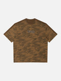 Brown Camouflage Graphic Oversized T-Shirt