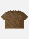 DAXUEN brown camouflage graphic oversized t-shirt