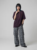 DAXUEN black oversized brushstroke print t-shirt — model photo