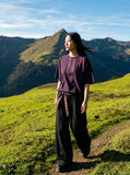 DAXUEN black oversized brushstroke print t-shirt — model photo