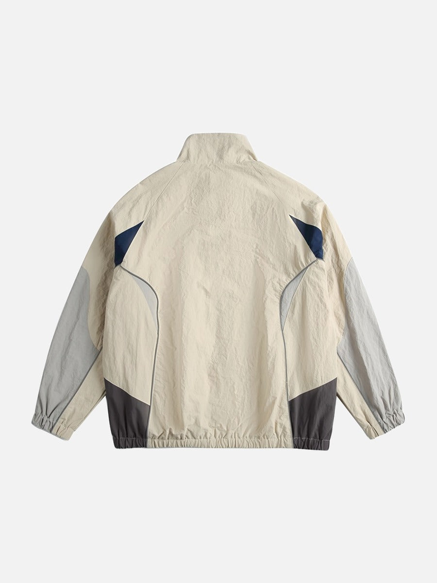 Muted Purple Color-Blocked Track Jacket