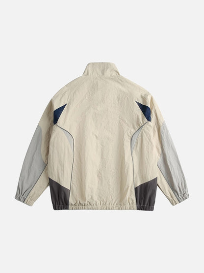 Muted Purple Color-Blocked Track Jacket