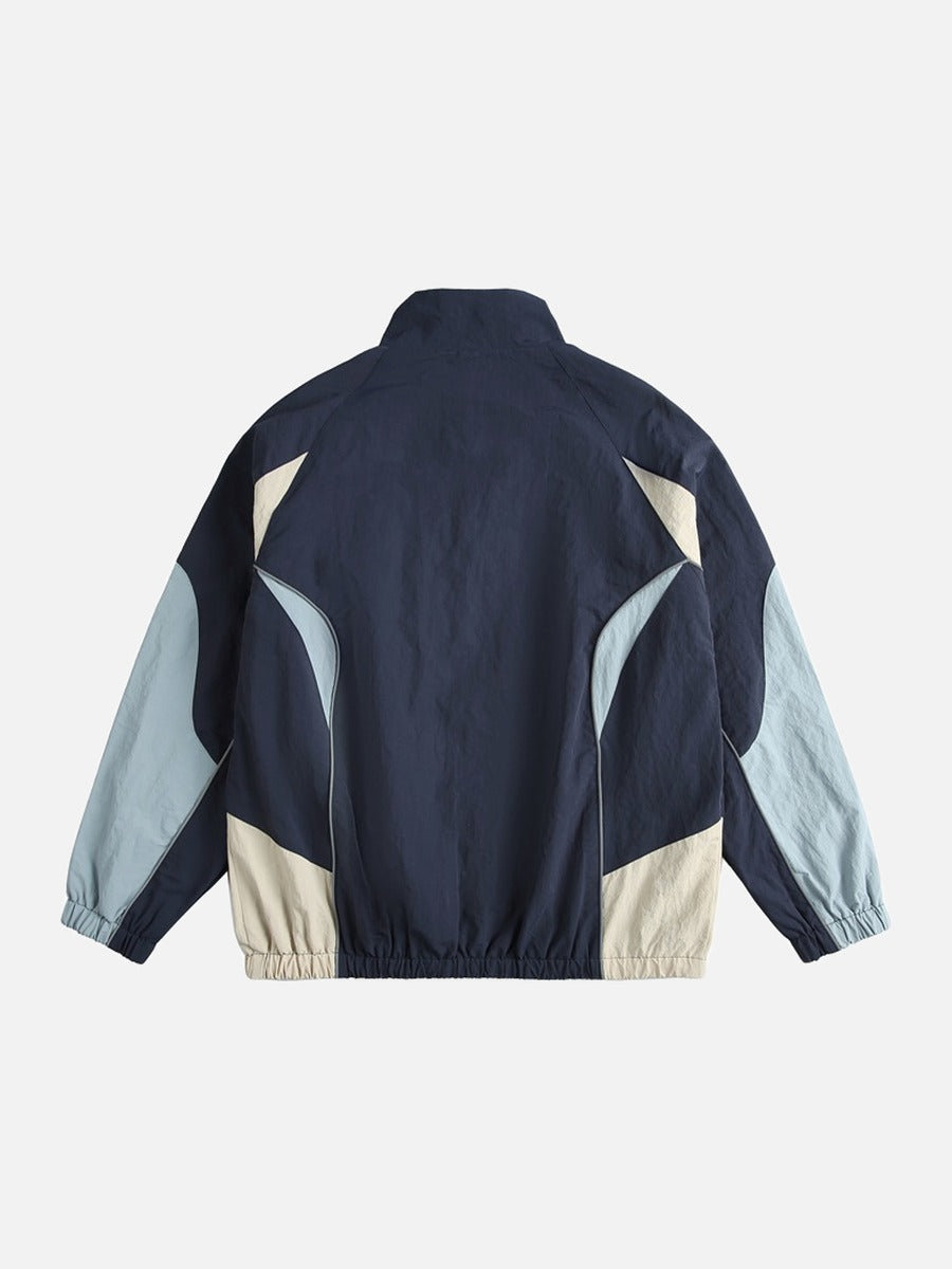 Muted Purple Color-Blocked Track Jacket