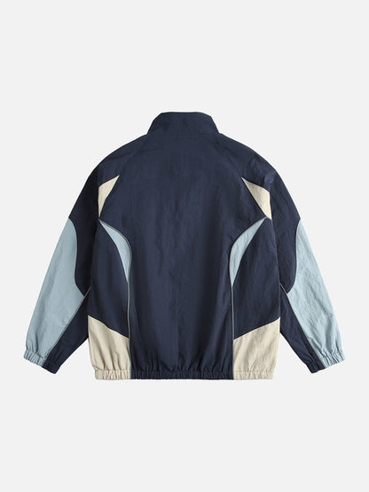 Muted Purple Color-Blocked Track Jacket