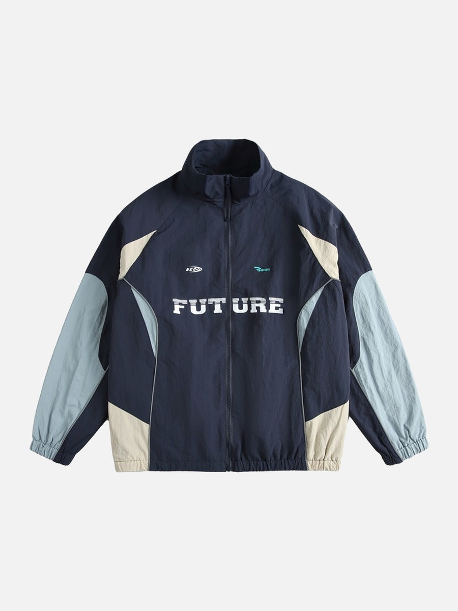 Muted Purple Color-Blocked Track Jacket