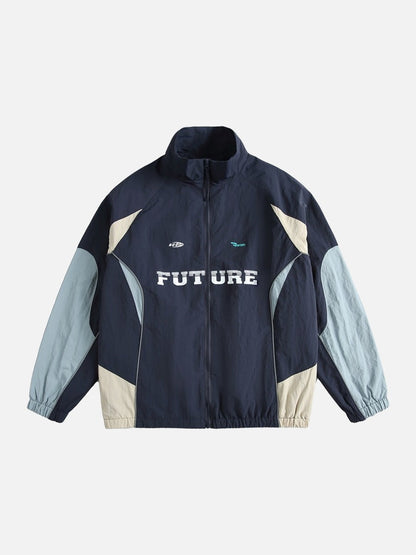 Muted Purple Color-Blocked Track Jacket
