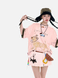 DAXUEN Oversized Sketch Dog Graphic Tee