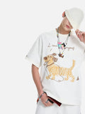 DAXUEN Oversized Sketch Dog Graphic Tee