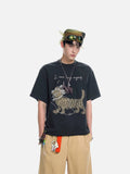 DAXUEN Oversized Sketch Dog Graphic Tee