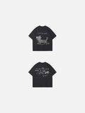 DAXUEN Oversized Sketch Dog Graphic Tee