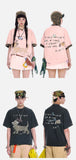 DAXUEN Oversized Sketch Dog Graphic Tee