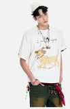 DAXUEN Oversized Sketch Dog Graphic Tee