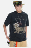 DAXUEN Oversized Sketch Dog Graphic Tee