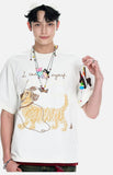 DAXUEN Oversized Sketch Dog Graphic Tee