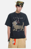 DAXUEN Oversized Sketch Dog Graphic Tee