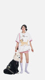 DAXUEN Oversized Sketch Dog Graphic Tee