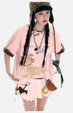 DAXUEN Oversized Sketch Dog Graphic Tee