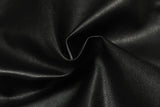 DAXUEN black cropped burgundy-blocked racer faux leather jacket