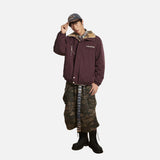 DAXUEN burgundy reversible camouflage fleece jacket