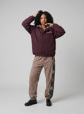 DAXUEN burgundy reversible camouflage fleece jacket — model photo