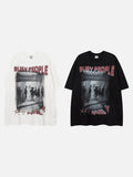 DAXUEN Oversized short-sleeved graphic T-shirt with urban print