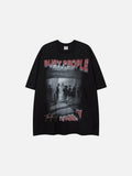 DAXUEN Oversized short-sleeved graphic T-shirt with urban print