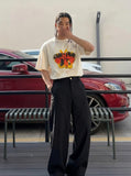 DAXUEN Butterfly graphic crew neck t-shirt — model photo