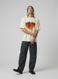DAXUEN Butterfly graphic crew neck t-shirt — model photo