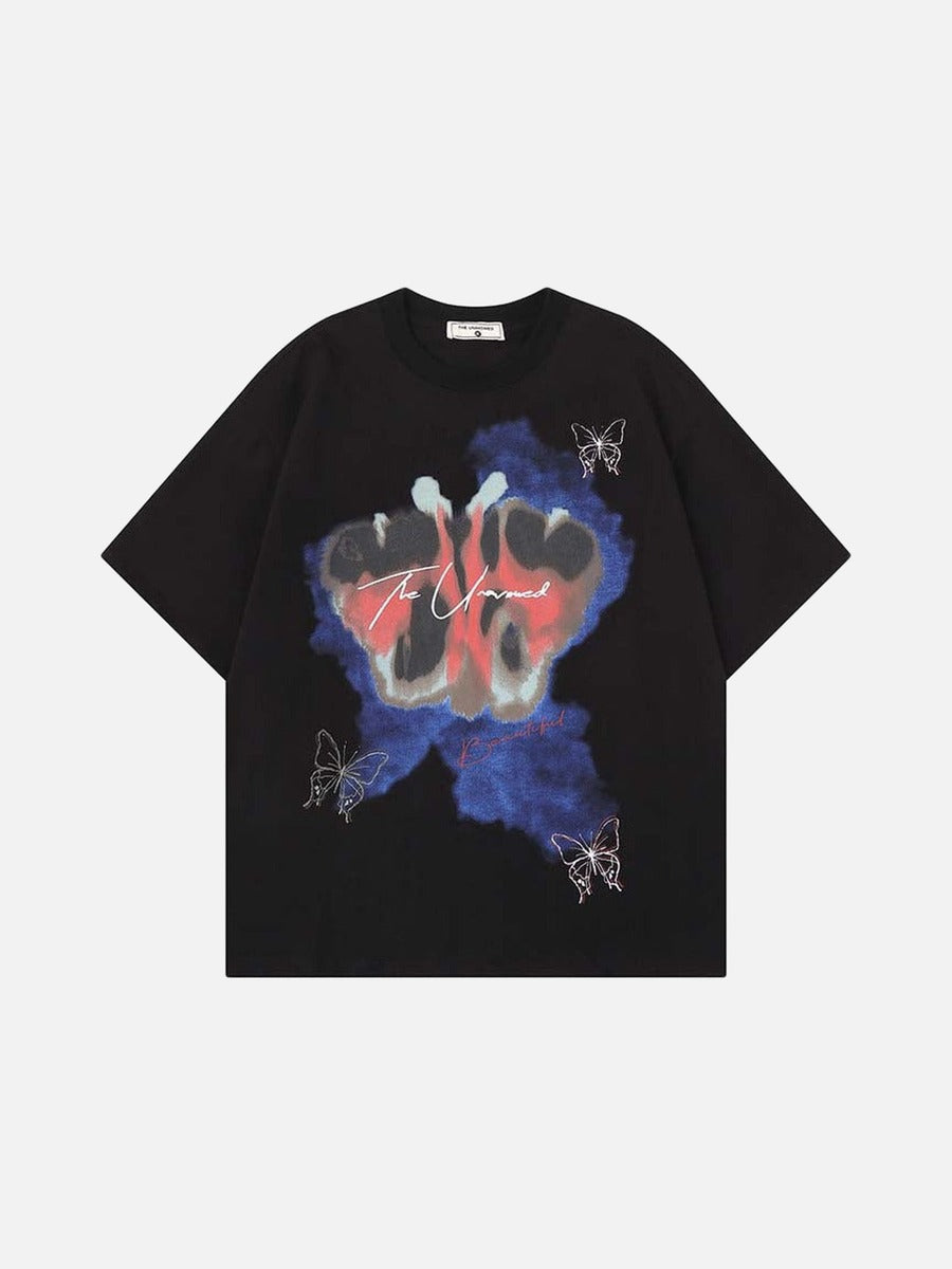 DAXUEN Butterfly graphic crew neck t-shirt