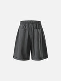 Wide-Leg Relaxed Shorts with Studs