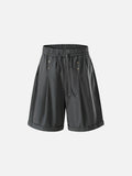 Wide-Leg Relaxed Shorts with Studs