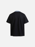 Plaid Layered Neck Short Sleeve T-Shirt