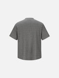 Ribbed Button Detail Tee - T-Shirt