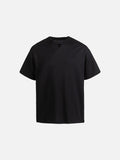 Boxy V-Neck T-Shirt with Snap Button