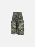 DAXUEN Wide-leg camouflage cargo shorts with multiple pockets