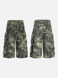 DAXUEN Wide-leg camouflage cargo shorts with multiple pockets