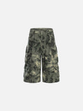DAXUEN Wide-leg camouflage cargo shorts with multiple pockets