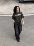 DAXUEN Relaxed-fit camouflage short-sleeved T-shirt — model photo