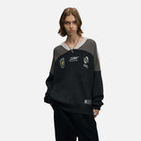 DAXUEN Oversized knitted sweater with camouflage pattern