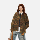 DAXUEN camouflage bomber jacket with corduroy collar
