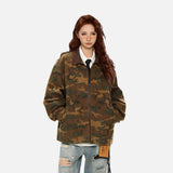 DAXUEN camouflage bomber jacket with corduroy collar
