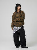 DAXUEN camouflage bomber jacket with corduroy collar — model photo