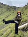 DAXUEN camouflage bomber jacket with corduroy collar — model photo