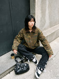 DAXUEN camouflage bomber jacket with corduroy collar — model photo