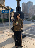 DAXUEN camouflage bomber jacket with corduroy collar — model photo
