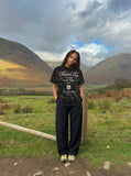 DAXUEN Camouflage graphic crewneck t-shirt — model photo